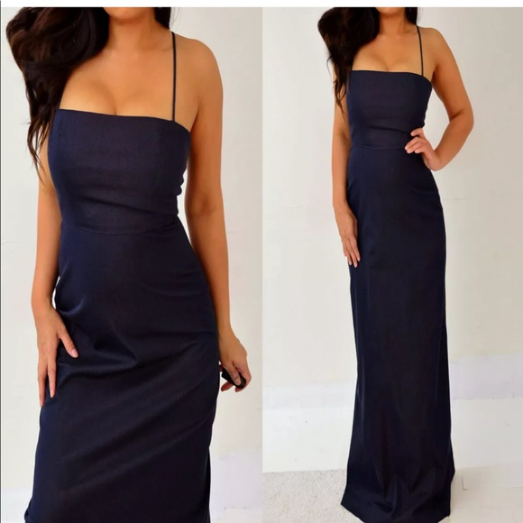 dark navy maxi dress